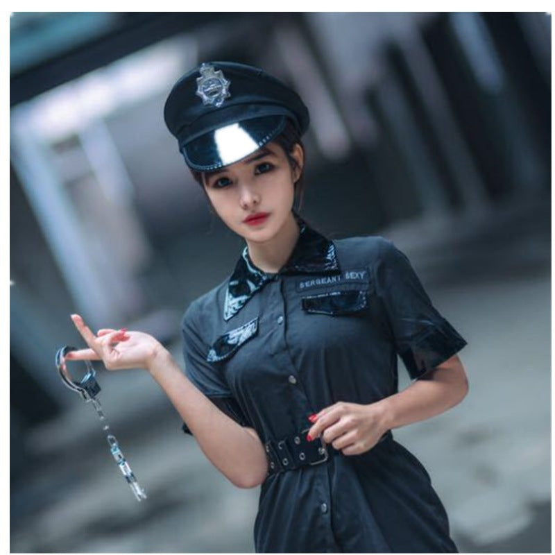 Women's Halloween Cosplay Police Costume Sexy Uniform for Party Role Play Stage Performance Dress