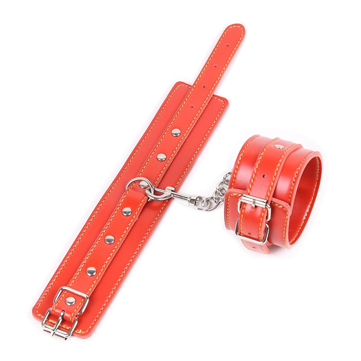 Funny Adult Articles Plush Black Handcuffs Red Pink Leather Adult Articles Tie Hands With Iron Chains