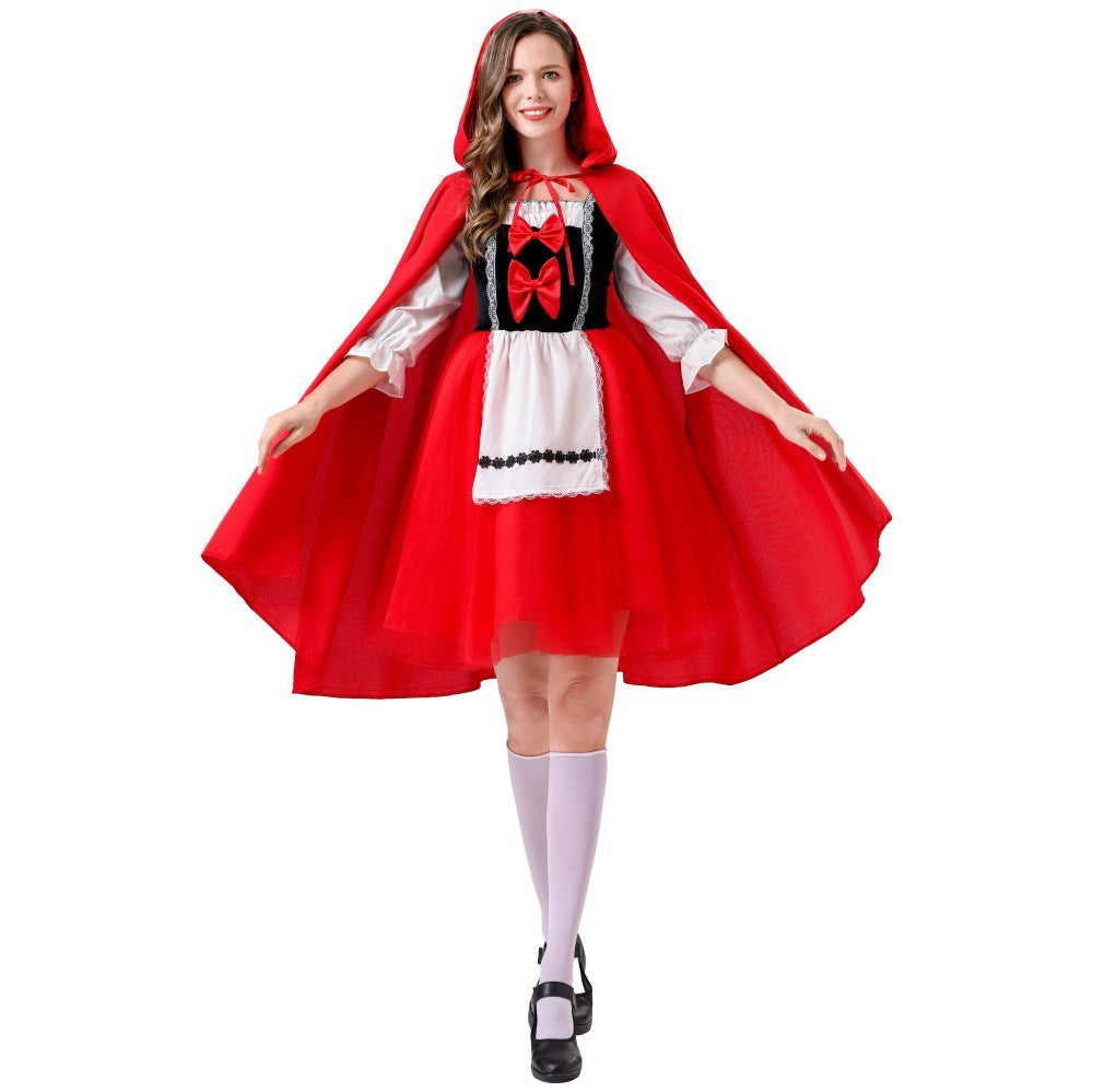 Cosplay Little Red Riding Hood Costume Women's Maid Role Play Dress Set Adult Female Outfit