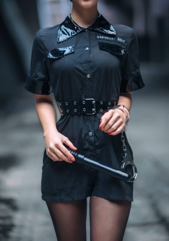 Women's Halloween Cosplay Police Costume Sexy Uniform for Party Role Play Stage Performance Dress