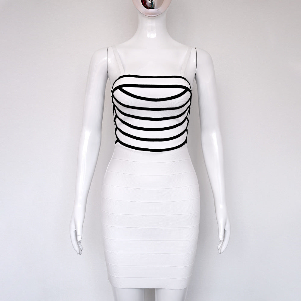 Color-Block Bandage Bodycon Dress